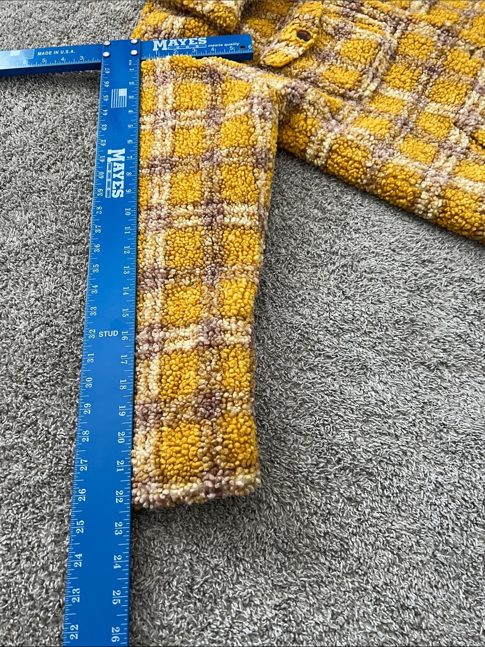 Anthropologie Driftwood Ryan Mustard Plaid Sherpa Shirt Jacket - Size S - Picture 12 of 13
